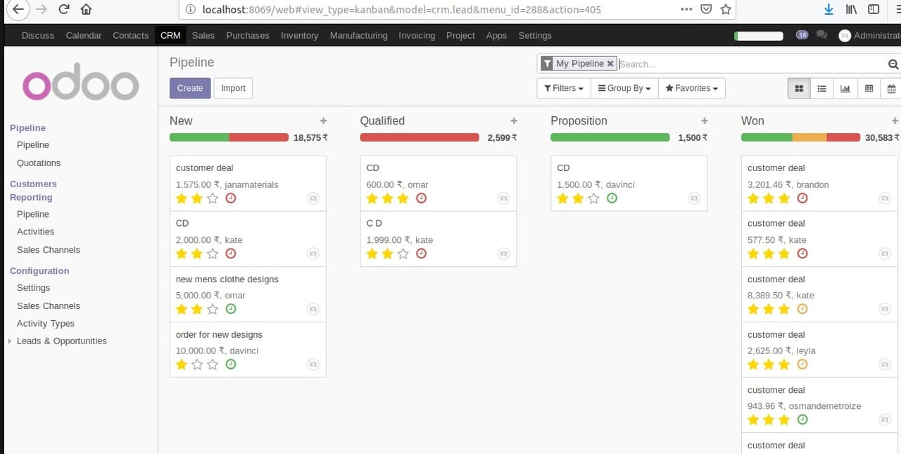 Odoo ERP CRM