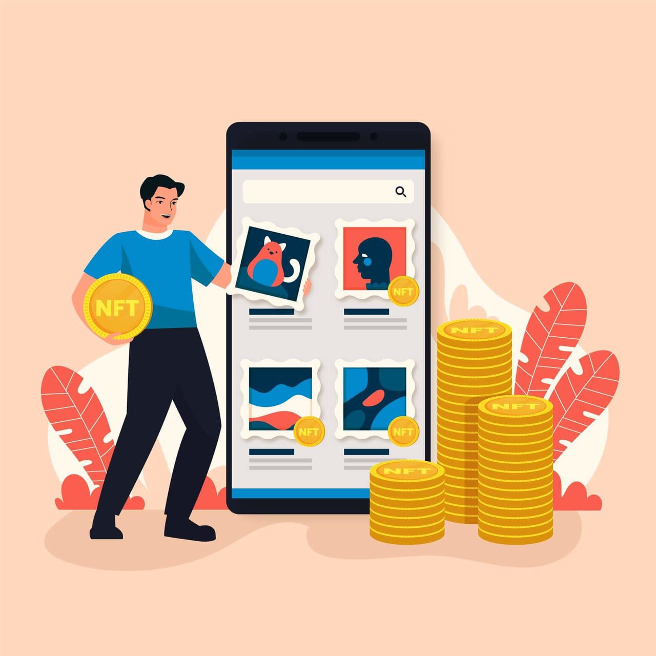 An NFT can represent a physical item and the verify ownership process is relatively easy, time-saving