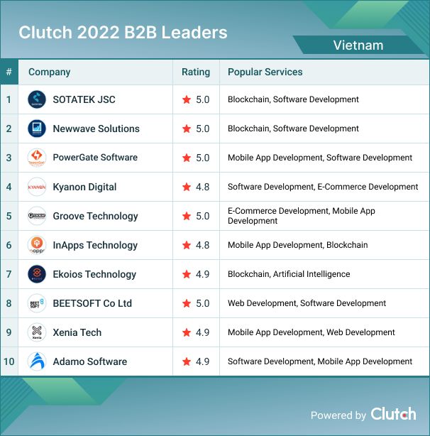 SotaTek Becomes a Leader among B2B Firms in Vietnam