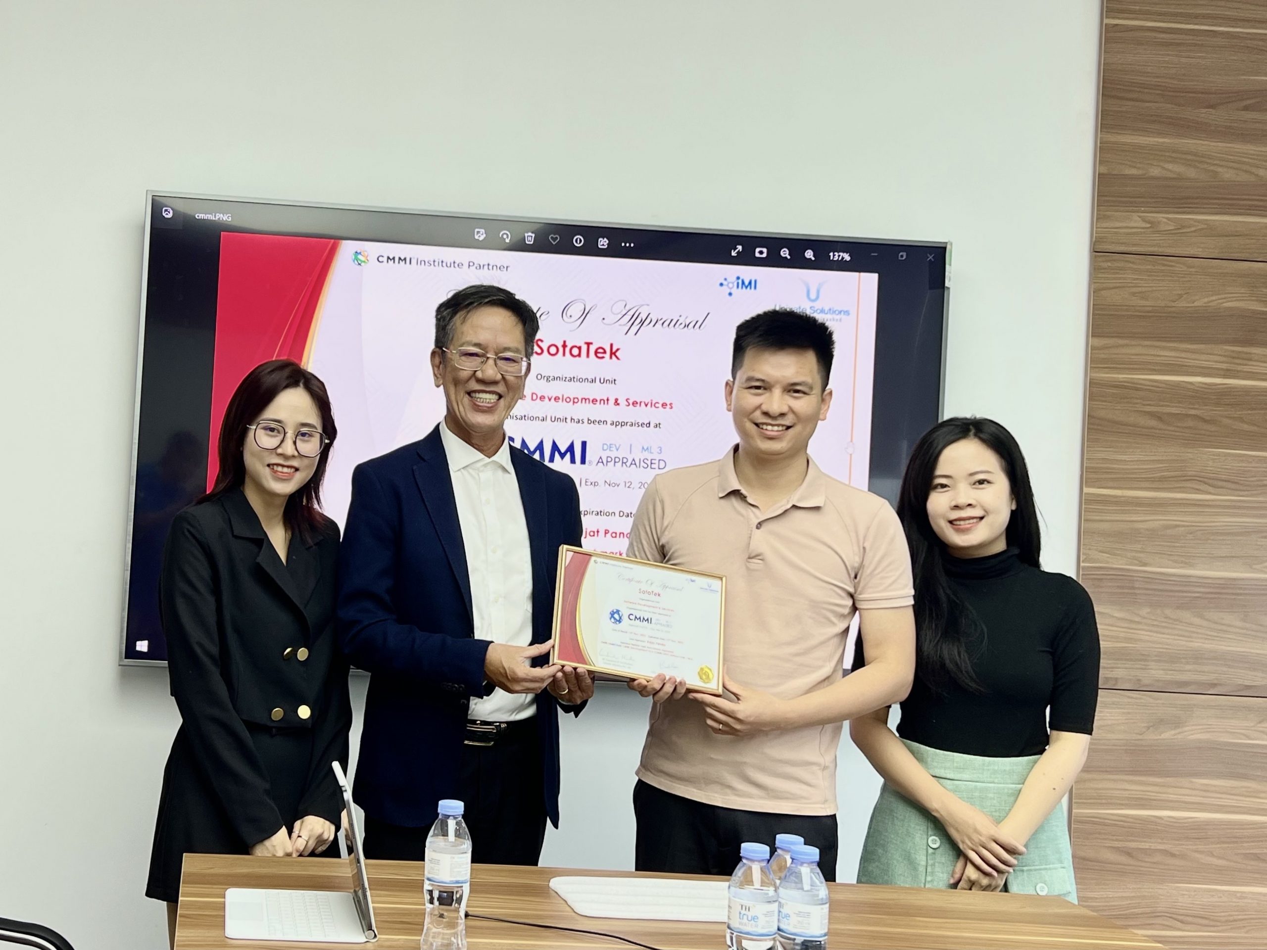 The Software Engineering Institute awarded the CMMI Level 3 certificate to Sotatek