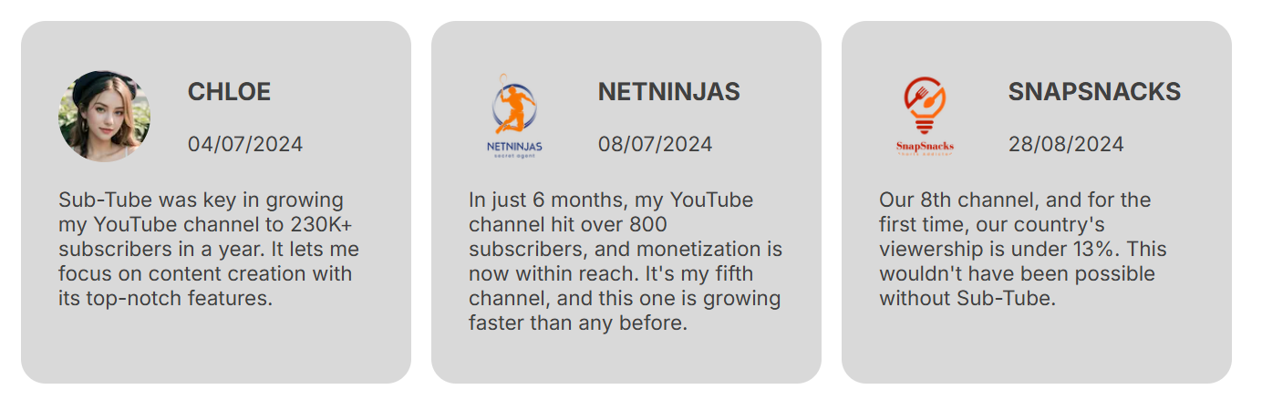 Sub-Tube Clients Testimonial