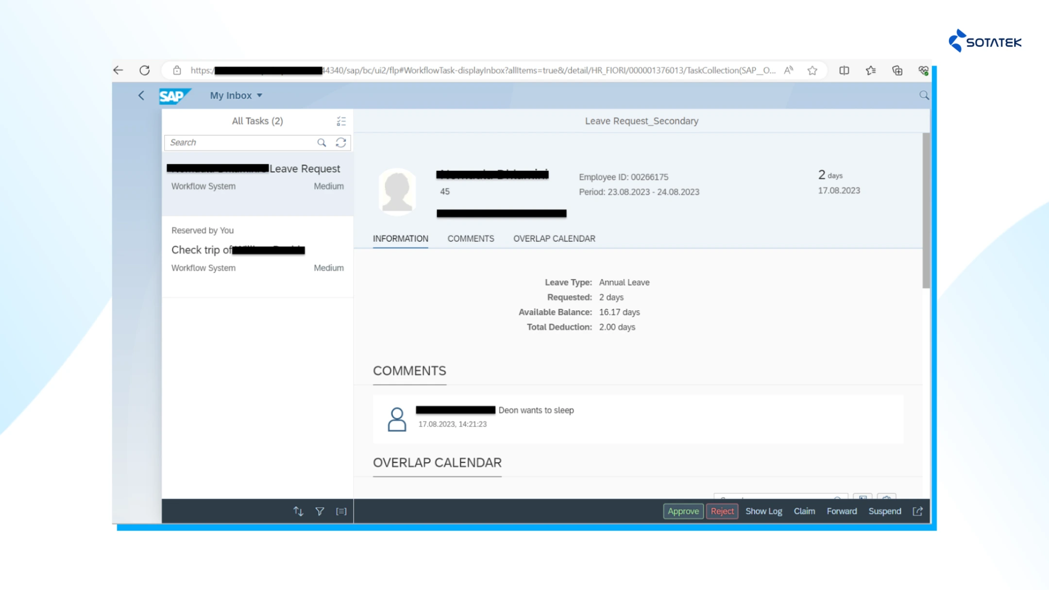 SAP Fiori Approve Leave Reques