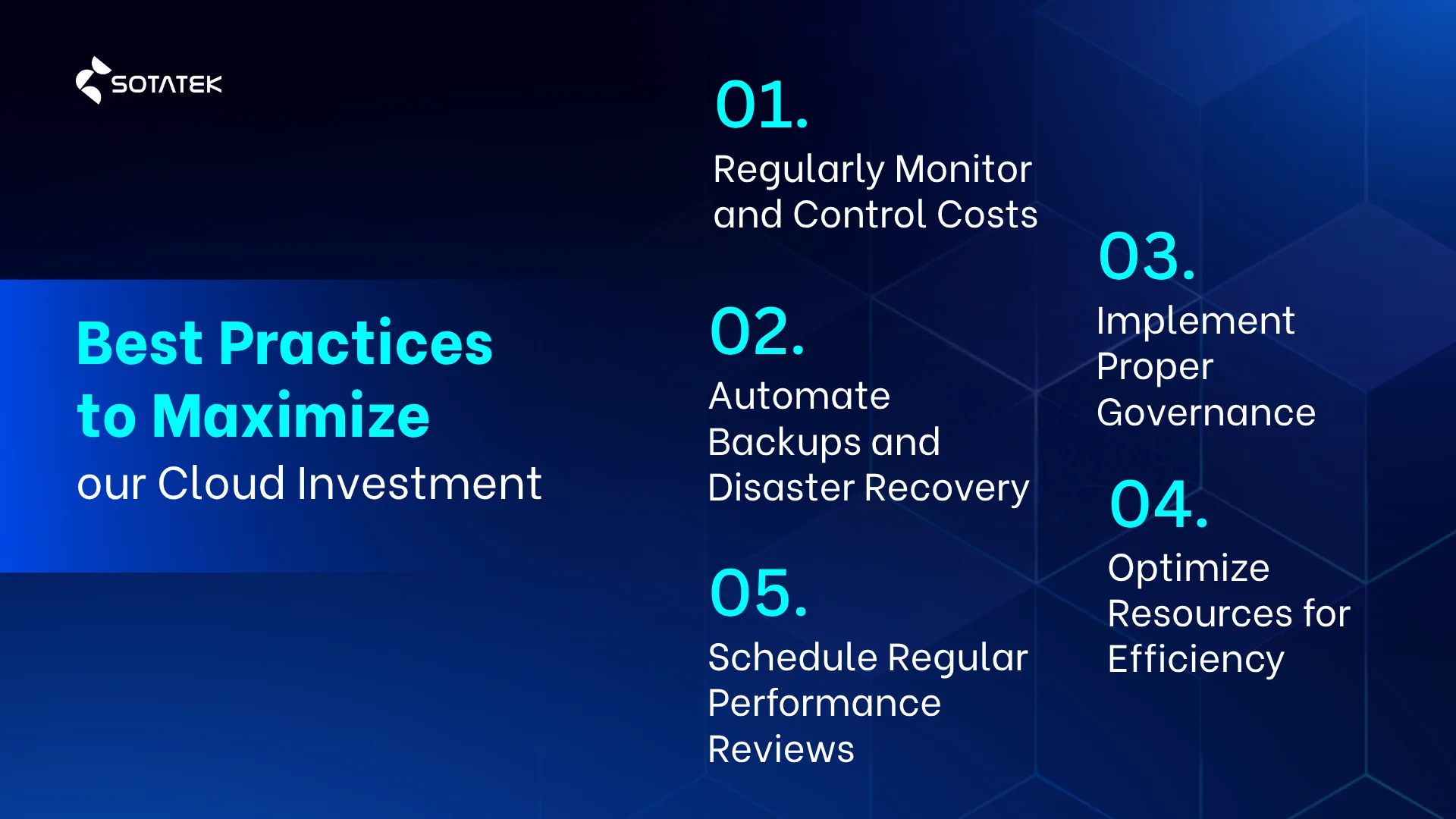 Best Practices to Maximize Your Cloud Investment